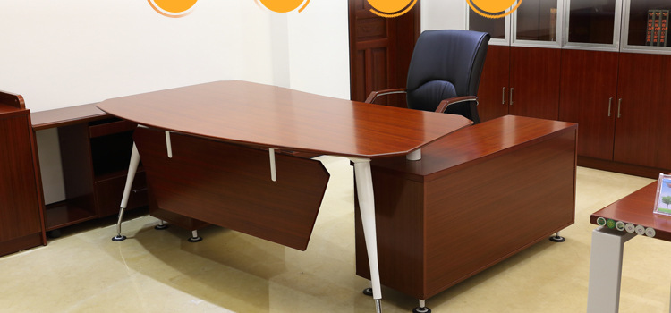 現(xiàn)代辦公家具實(shí)木辦公桌 貼實(shí)木皮班臺(tái)HY-D0420